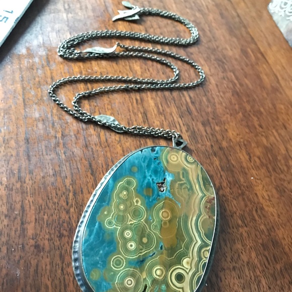 Ocean Jasper Statement 4” Pendant Necklace - Picture 1 of 8